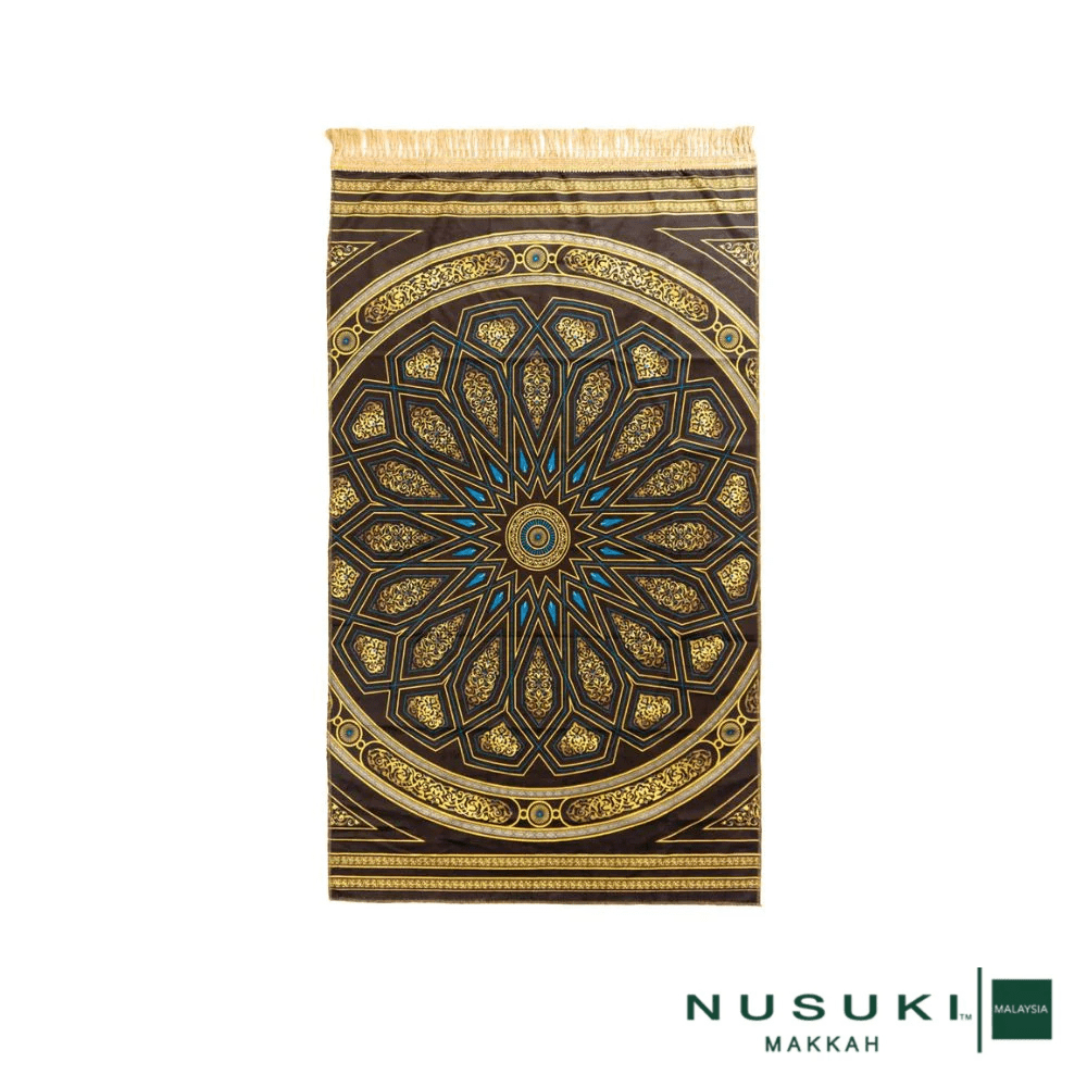 Wooden Dome Pattern Travel Prayer Mat with Bag - Prayer Mat | Nusuki MY