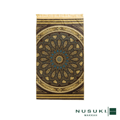 Wooden Dome Pattern Travel Prayer Mat with Bag - Prayer Mat | Nusuki MY